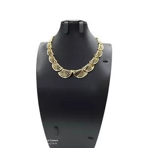 Vintage 1980’s Trifari Gold - Tone Fan Choker Necklace with Hook Clasp, Overall - Picture 1 of 4