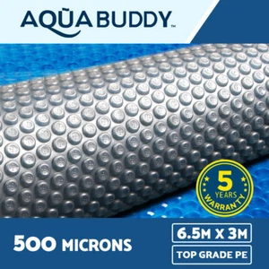 Aquabuddy Pool Cover 500 Micron Bubble Heat Solar Blanket Blue Silver 6.5x3m - Picture 1 of 11
