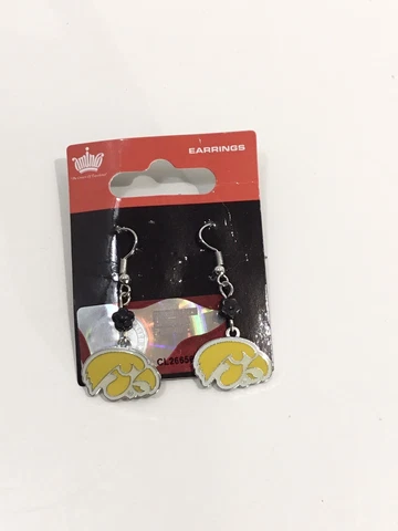 Iowa Hawkeyes Logo Sophie Style Dangle Earrings Flower College Football NCAA Cover