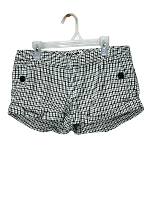 Vintage Y2K Women’s Volcom Beige Checker Shorts Size 1 - Image 1 of 4