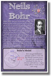 Neils Bohr - NUEVO PÓSTER Famoso Científico Físico Atómico Aula de Ciencia - Imagen 1 de 1