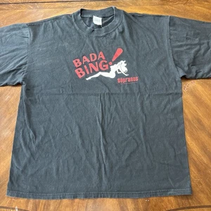 Vintage The Sopranos Bada Bing Club T-Shirt Herren XL schwarz Tony 2000 TV Vintage Y2k - Bild 1 von 8