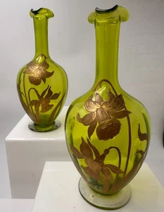 Paire de vases en cristal époque Art nouveau Baccarat ? Legras ? - Picture 1 of 10