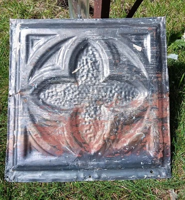 Antiguo techo gótico victoriano azulejo de hojalata lona Shabby Chic trébol cuadrilátero Foto 1 de 4