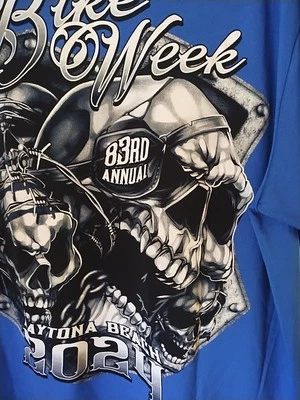 Bike Week 83rd Annual Daytona Beach FL 2024 Shirt Electric Blue Size XL - Image 1 of 4