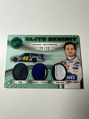 2009 Press Pass Showcase Jimmie Johnson Elite Exhibit Triple Relic /25 Tire Suit - Image 1 of 2