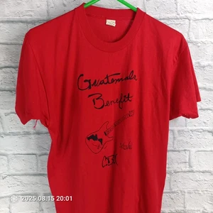 Camicia Vintage Guatemala Benefit Uomo XL 1986 Grafica Concerto CBC Made USA Anni 80 - Foto 1 di 7