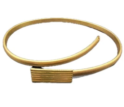 VTG Gold Tone Metal Stretch Snake Coil Belt 28”  70's 80’s - Image 1 of 4