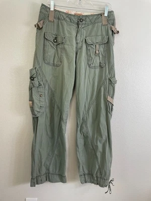 Pantalones cargo vintage Y2K Abercrombie & Fitch para mujer 10 verde oliva holgados utilitarios Foto 1 de 4