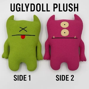 Uglydoll Bop N’ Beep Reversible Plush 12” Green Pink Monster HTF Collectible Toy - Picture 1 of 5