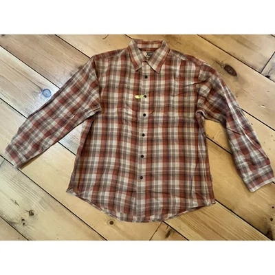 G.H Bass Earth Men's Flannel Button Down Shirt. Size large. earthy colors - Image 1 of 4