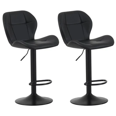 Set of 2 Height Adjustable Swivel Bar Stools w/Faux Leather Seat - Stella - Image 1 of 4