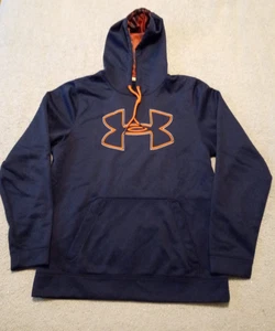 Herren UNDER ARMOUR Storm Loose Blau Kängurutasche Großes Logo Hoodie Gr. M - Bild 1 von 5