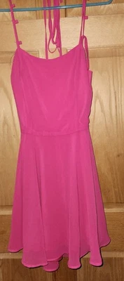 Charlotte Russe hot Pink Spaghetti Strap Lace Up Corset Back Hi-Lo Dress Sz M - Image 1 of 4