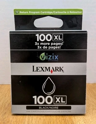 Lexmark Genuine 100XL Black Ink Cartridge 14N1068 High Yield New Sealed  - Image 1 of 4