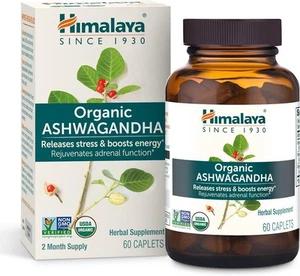 Himalaya Organic Ashwagandha, 60 Day Supply, Herbal 60 Count (Pack of 1) - Picture 1 of 7