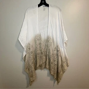 Kimono de encaje J.Jill para mujer Ombré marrón blanco talla única - Imagen 1 de 5