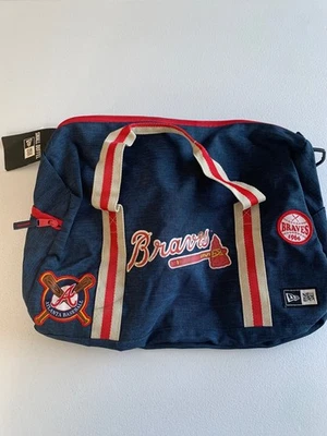 NWT NEW ERA  1970's Rare Atlanta Braves Canvas Small Duffle Bag Blue - Image 1 of 4
