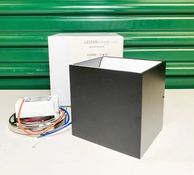 Black 4" Cube up/down Architectural LED Wall Sconce Bruck Lighting 103040 BLK - Image 1 of 4