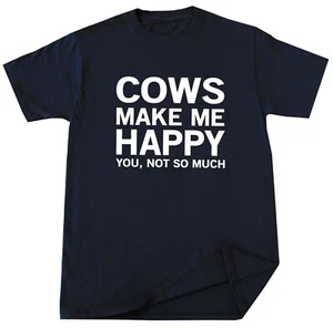 Cows Lover T-shirt Funny Farm Animal Dairy Cattle Cow Shirt Birthday Gift - Picture 1 of 3