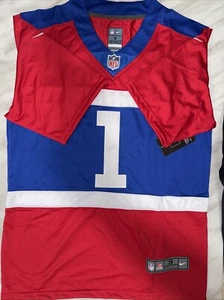 New York Giants #1 Malik Nabers blau rote Nähte Fußball Trikot Herren XL neu mit Etikett 1190 - Bild 1 von 6