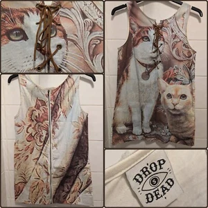 Drop Dead Elegant Dress Cat Full Body Print Size Small Women's With Pockets! 🐈 - Picture 1 of 11