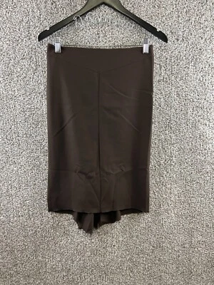 BCBGMaxazria Brown Straight Career Skirt Wool Blend Flare Back Lined Women's 0 - Image 1 of 4
