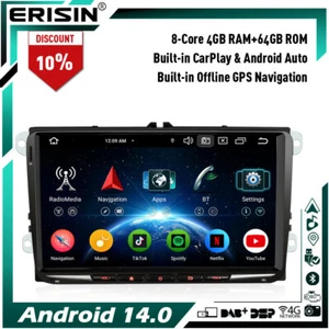 9" Android 14 Schiffe Autoradio DAB+ für VW Passat Polo Golf 5/6 Tiguan Touran Seat - Bild 1 von 24