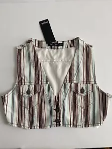 Nasty Gal Cropped Weste•Mehrfarbig Streifen Button Down•UK 8 - Bild 1 von 8