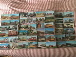 Collection of 91 Trolley / Train RPPC Postcards - Picture 1 of 10