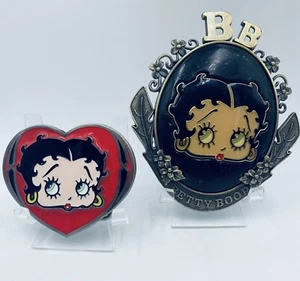 Betty Boop Heart Shaped Belt Buckle & Vintage Betty Metal Plaque. - Picture 1 of 16
