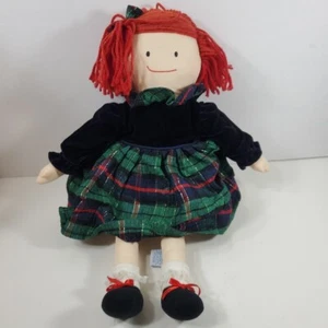 1996 Madeline Plaid and Blue Velvet Holiday Doll - Picture 1 of 11