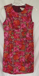 MICHAEL KORS..PINK, ROT & GRÜN..BAUMWOLLE..BLUMENMUSTER..KLEID..8 - Bild 1 von 5