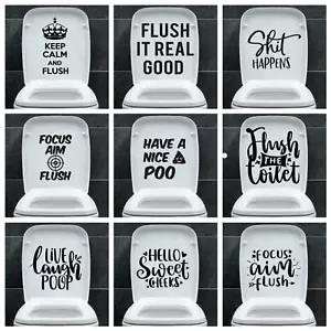 Funny Toilet Lid Seat Stickers Bathroom Décor - Variety of Styles - Cute Decal - Picture 1 of 21