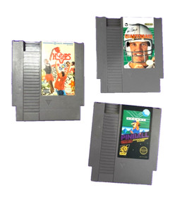 NES  PIN BALL, HOOPS and JOHN ELWAY'S Quarterback 3 GAME LOT   IO