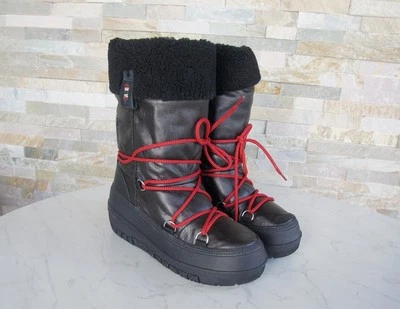 Napapijri Talla 35.5 Botas Piel Nieve Invierno Zapatos Bella Negro Nuevo Foto 1 de 4