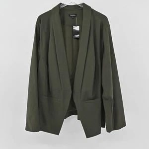 TORRID Blazer Womens Size 5X Cutaway Open Front Jacket Martini Olive Green NEW - Picture 1 of 15