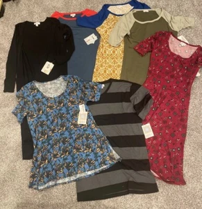 NWT Lot Of 7 Women’s Tops Duster Sweater Dress Sm Lularoe Julia Perfect T NEW - Picture 1 of 6