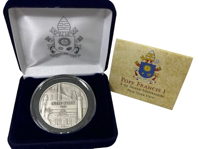 Pope Francis 1 oz Fine Silver Medallion New York Commemorative Coin - Image 1 of 4