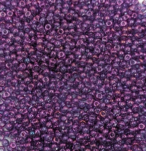 Perline semi vetro vintage TOHO Giappone viola traslucido alta lucentezza 11/0 14 grammi - Foto 1 di 5
