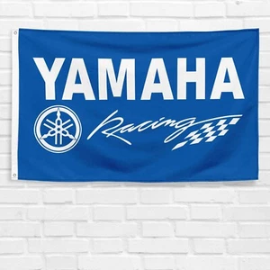 Yamaha Racing 3x5 ft Flag Logo Banner Motorcycle Bike Moto GP Garage Wall Sign - Picture 1 of 12