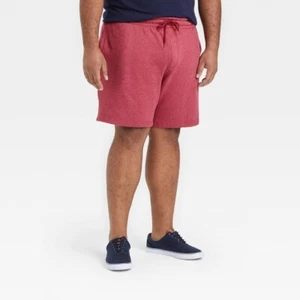 Goodfellow Men's Red Cotton Elastic Waist Drawstring Knit Lounge Shorts Size 5XL - Picture 1 of 3