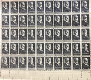 Full Sheet 1961 Four Cent C.E. Hughs Stamp SC# 1195 - Picture 1 of 1