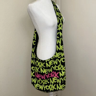 Robin Ruth New York Canvas Shoulder Bag Black Sling Hobo Tote Crossbody Large - Image 1 of 4