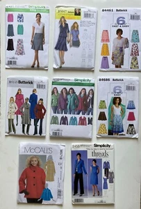 Sewing patterns woman, total 8 patterns, all new, uncut: skirts, coats, dresses - Picture 1 of 9