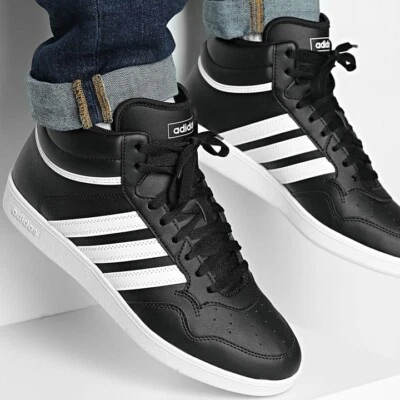 Adidas Hoops 4 Mid Men’s Athletic Shoe Black Sneaker Footwear Trainers #994 - Image 1 of 4