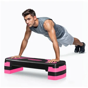 Piattaforma Passo Pieghevole 31" Esercizio Aerobico per Allenamento 3 Altezza Stepper Rosa - Foto 1 di 23