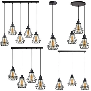 Ceiling Light Shade Geometric Pendant Lampshade Lamp Industrial Cage Vintage - Picture 1 of 34