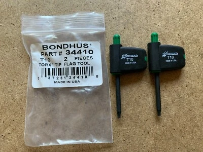 BONDHUS TORX TIP FLAG TOOL #34410 T10 QTY. 2 MADE IN USA - Image 1 of 4