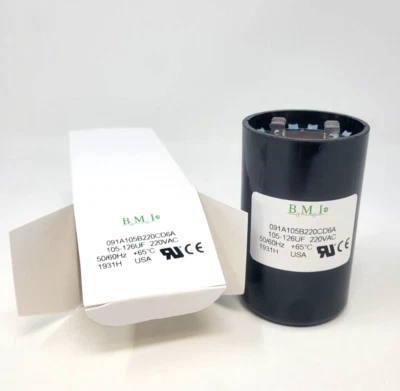 NEW B.M.I. BMI Barker Microfarads 105-126 uf Motor Start Capacitor Franklin Pump